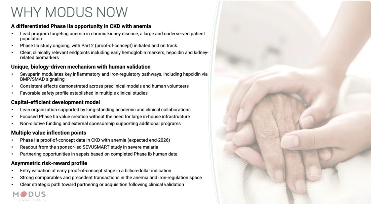 Modus Therapeutics, vad som driver värde
