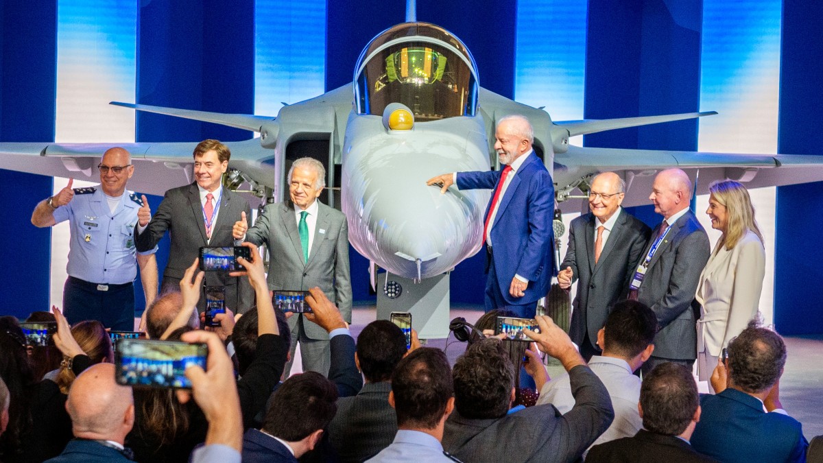 Första Saab Gripen E som producerats i Brasilien